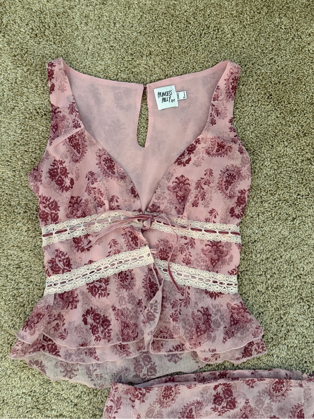 Princess Polly Pink Lace Trim Set - Picture 2 of 5